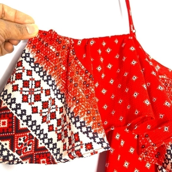 MISA Los Angeles Red Larsen Bohemian Off Shoulder Dress US XS - Picture 6 of 10